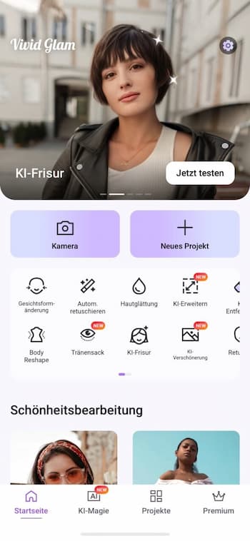 Vivid Glam - Profilbilder erstellen mit der besten KI-Beauty-App